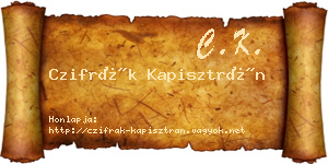 Czifrák Kapisztrán névjegykártya